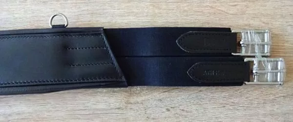 Leather Belly Girth with Gel Padding, black